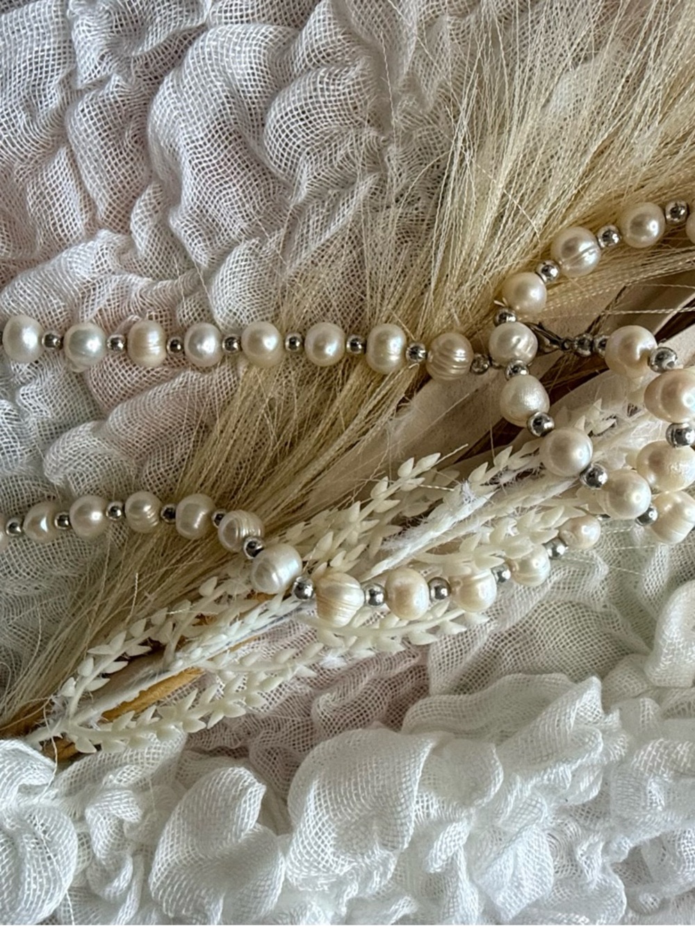 Pearl Beaded Necklace & Bracelet Set